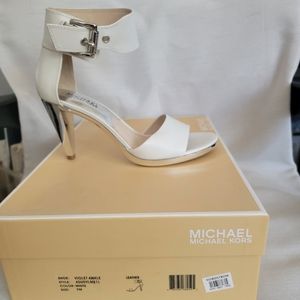 Michael kors white sandal heels
